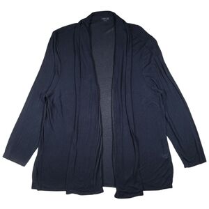 J Jill Wearever Cardigan Womens 3X Black Open Front‎ Lightweight Rayon Sweater